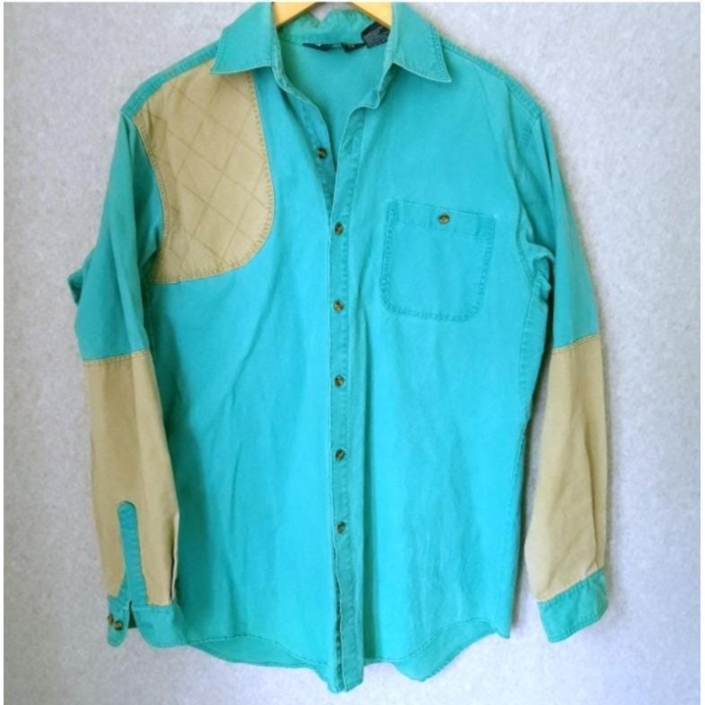Vintage Columbia Single Right Patch Shooting Shirt Men's M Quilted Shoulder LS